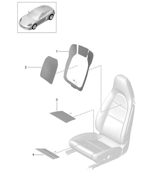 Elemento calefactor / Respaldo lateral / Parte central / Superficie del asiento (PR:313,314, 317,318,321, 322,323,324, -541) 718C (982) Cayman 2017>>