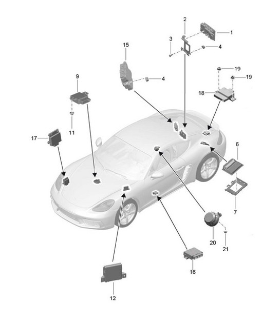 Diagram 901-003 Porsche 996 C4 3.4L 1997-08/01 Equipo eléctrico