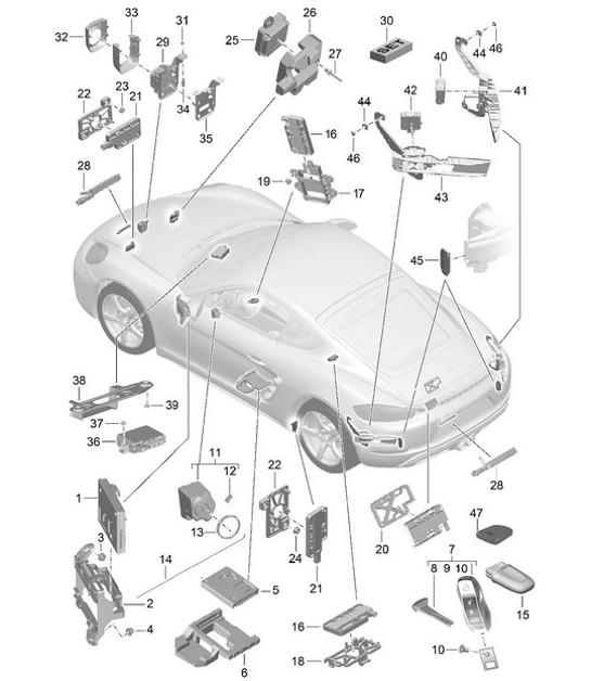 Diagram 901-004 Porsche 991 (911) MK1 2012-2016 Electrical equipment