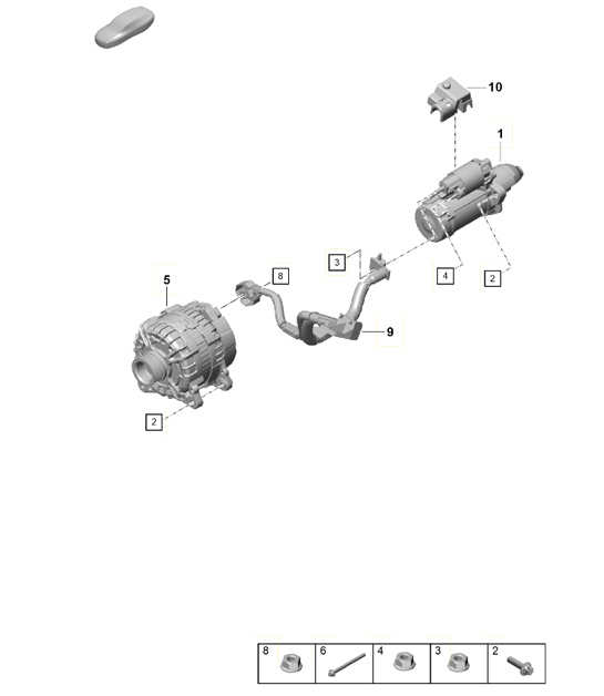 Diagram 902-004 Porsche Cayenne 92A (958) 2010-2017 Electrical equipment