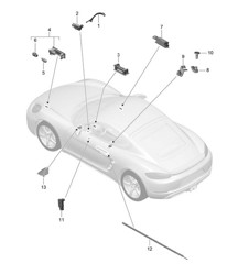 Éclairage intérieur / Témoin de porte / Éclairage de plancher / Éclairage de coffre à bagages / Éclairage de boîte à gants / Éclairage Rétroviseur extérieur 718C (982C) Cayman 2017&gt;&gt;