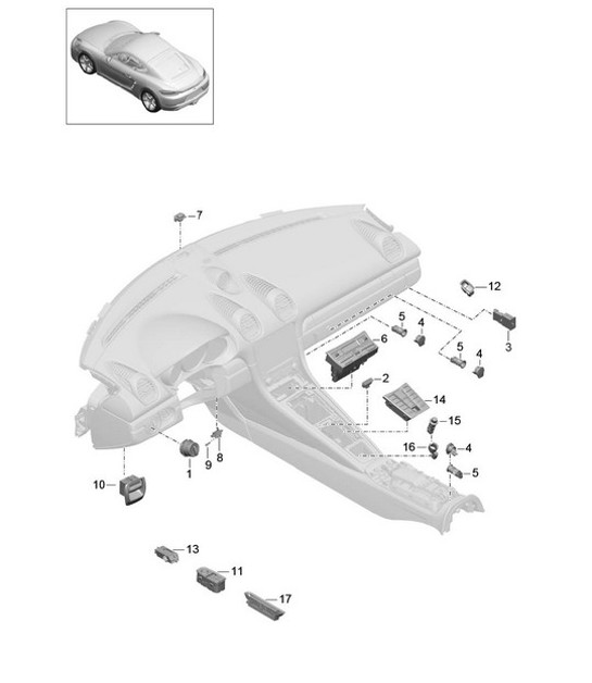 Diagram 903-005 Porsche 开曼718C(982C)2017>> 电子设备