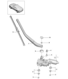 Rear window wiper (PR:425) 718C (982C) Cayman 2017>>
