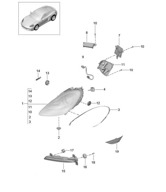 Diagram 905-000 Porsche Cayenne S 4.5L V8 2003>> Materiale elettrico