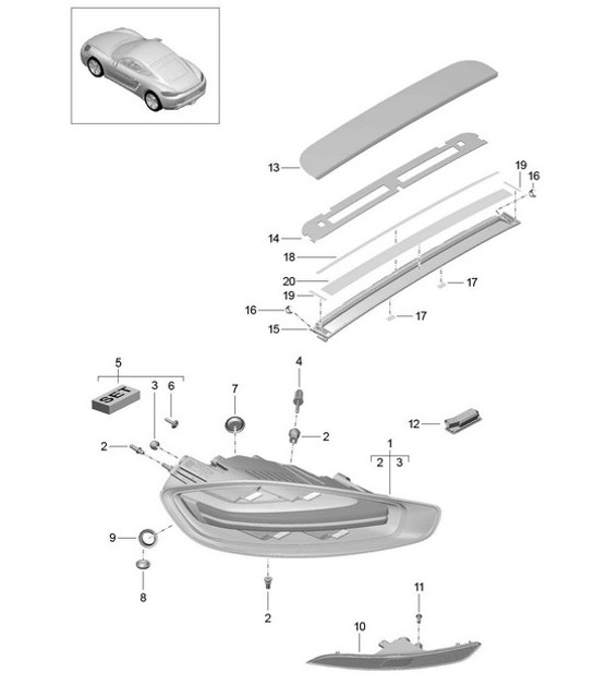 Diagram 905-005 Porsche 924 (1977-1988) Materiale elettrico