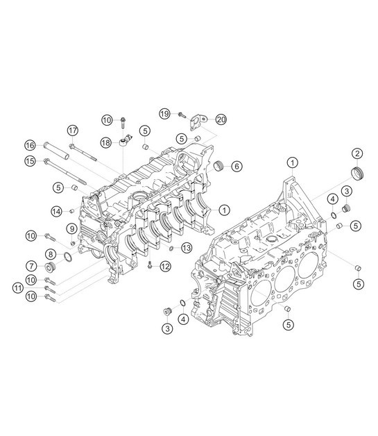 Diagram 1.1-02 Porsche Boxster 986/987/981 (1997-2016) Moteur