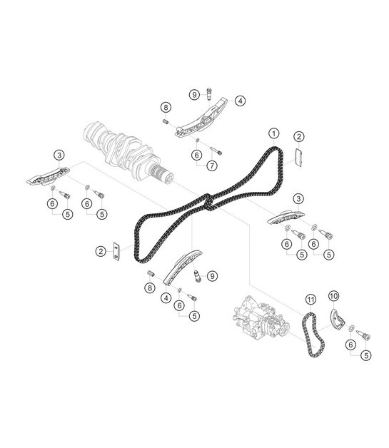 Diagram 1.1-08 Porsche 997 TURBO 2007年>> 引擎