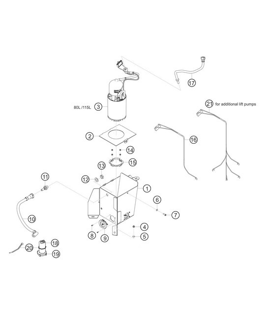 Diagram 2.2-03 Porsche Cayman 987C/981C (2005-2016) Fuel System, Exhaust System