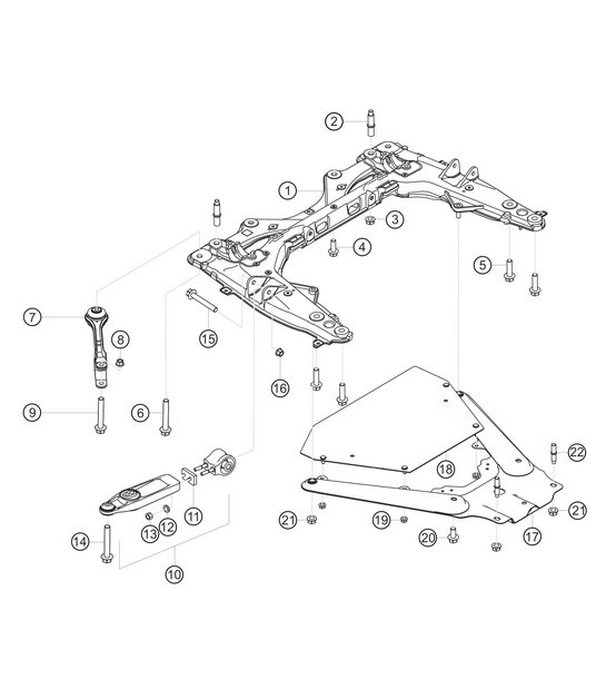 Diagram 4.4-01 Porsche Cayenne Turbo 4.5L 2003>> Front Axle, Steering