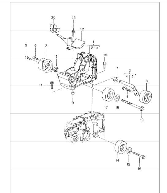 Diagram 101-10 Porsche 卡宴 S 4.5L V8 2003 年>> 引擎