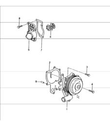 water pump, thermostat housing 986 Boxster 1997-04