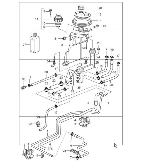 Diagram 105-20 Porsche Boxster 986/987/981 (1997-2016) Motor