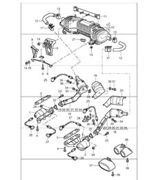 uitlaatsysteem voor 986 Boxster M 96.21/22 2000-02 en 986 Boxster M 96.23/24 vanaf 2003