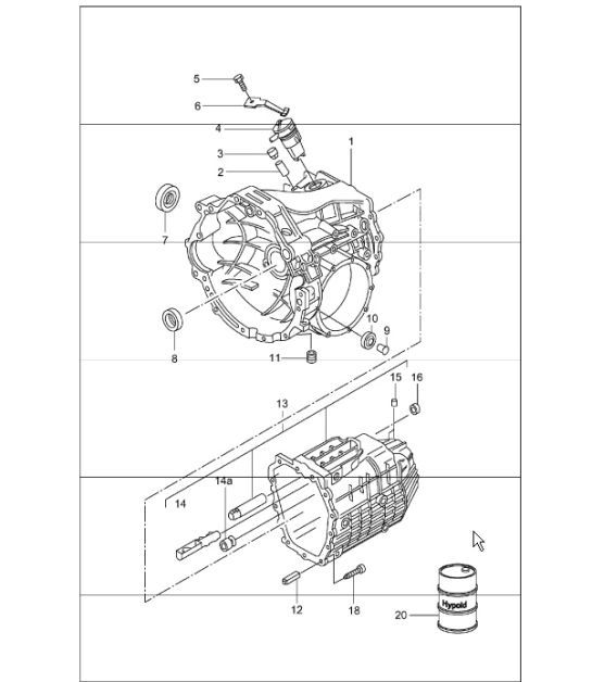 Diagram 302-00 Porsche Boxster 986/987/981 (1997-2016) Transmission