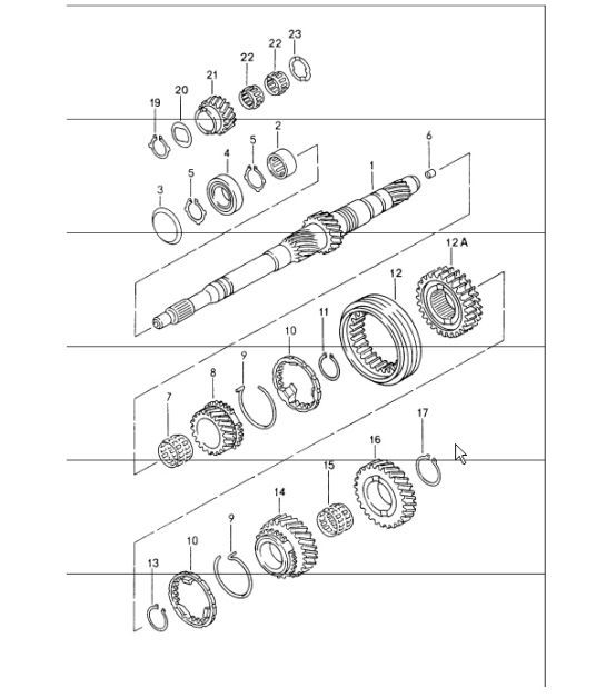 Diagram 303-00 Porsche Cayman 2.7L 987C 2006-08 Trasmissione