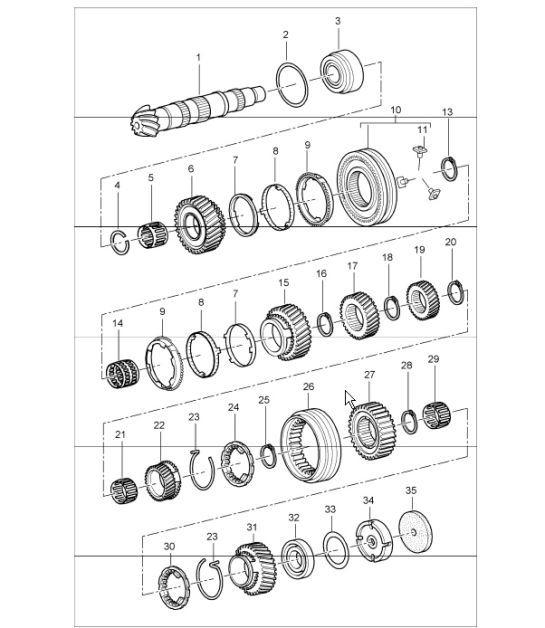 Diagram 303-06 Porsche 911 1978-1983 3.0L/SC Transmisión