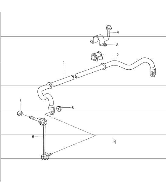 Diagram 402-05 Porsche Boxster 986/987/981 (1997-2016) Essieu avant, Direction 