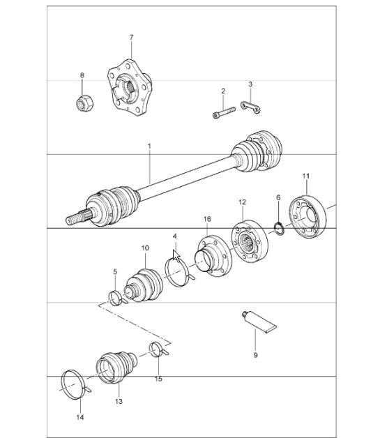 Diagram 501-06 Porsche 924 (1977-1988) Rear Axle