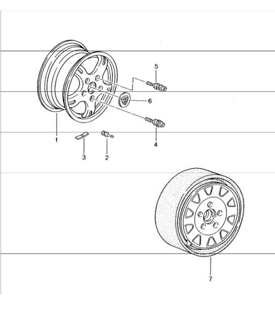 Diagram 601-00 Porsche Cayman 718C (982C) 2017>> Wheels, Brakes