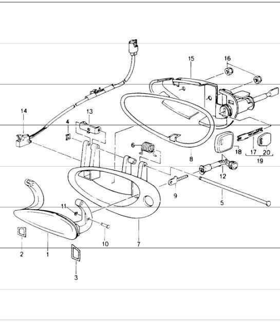Diagram 804-20 Porsche 993 (911) (1994-1998) Carrosserie