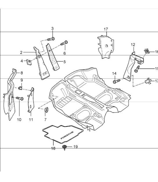 Diagram 807-02 Porsche 968 (1992-1995) Carrosserie