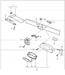 windscreen frame and sun visors 986 Boxster 1997-04