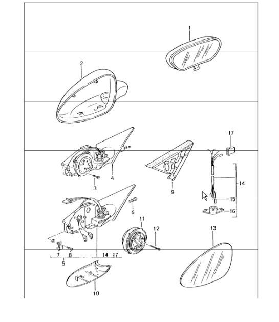 Diagram 809-10 Porsche Cayman 987C/981C (2005-2016) Carrosserie