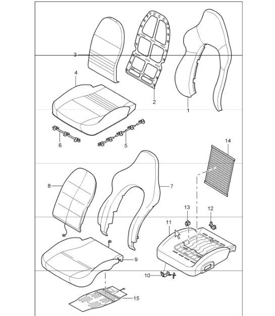 Diagram 817-25 Porsche Boxster S 986 3.2L 1999-02 Carrosserie