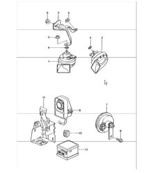 fanfare, horn, alarm system 986 Boxster M536 (Alarm siren and tilt sensor) 1997-04
