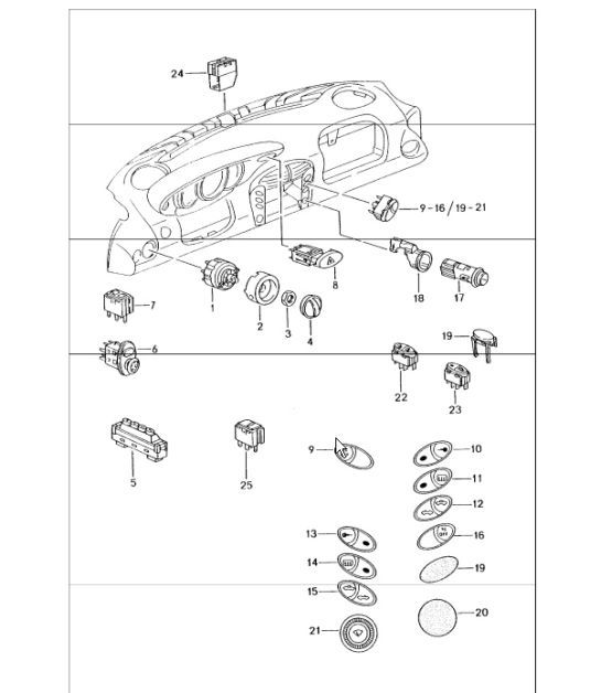 Diagram 903-05 Porsche Boxster 986/987/981 (1997-2016) Materiale elettrico