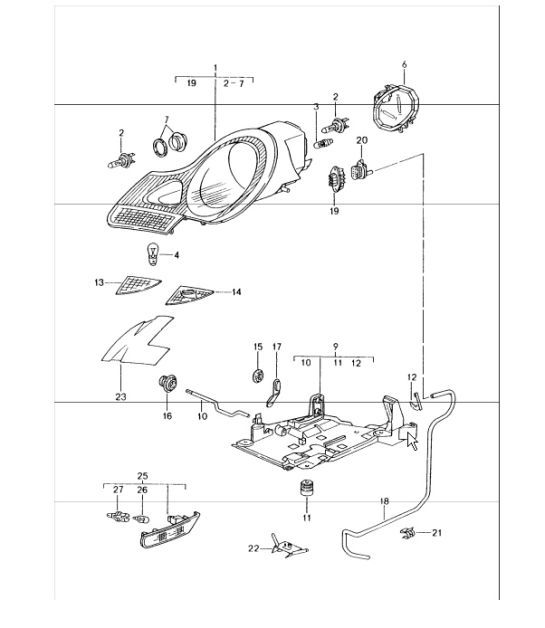 Diagram 905-00 Porsche Panamera S V8 4.8L Electrical equipment