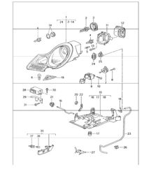 headlamp direction indicator light M601 (Litronic headlights) for 986 Boxster 1999 ONWARDS