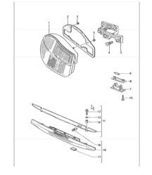 rear light, license plate light, additional brake light M602 (raised stop lamp) for 986 Boxster 1997-04