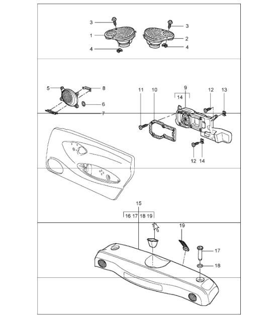 Diagram 911-06 Porsche Boxster 986/987/981 (1997-2016) Équipement électrique