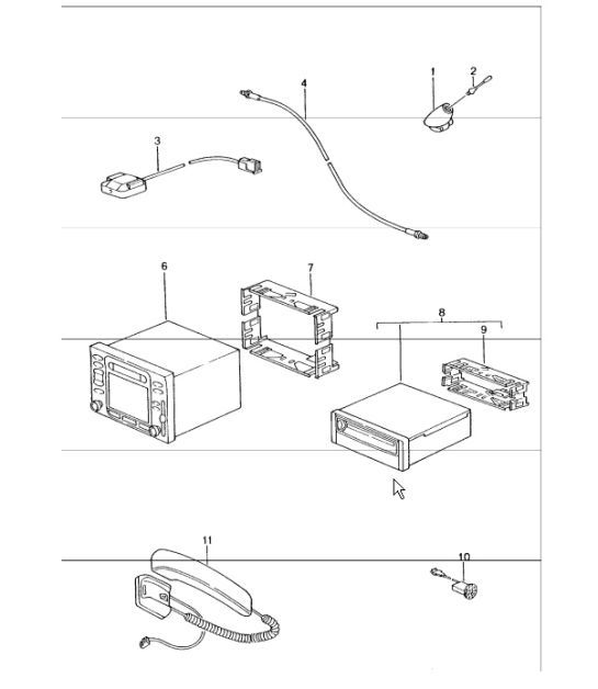 Diagram 911-15 Porsche Macan (95B) MK1 (2014-2018) Electrical equipment
