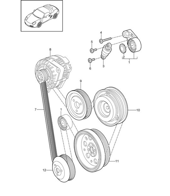 Diagram 101-010 Porsche Cayman GT4 RS Clubsport 2020-2024 Moteur