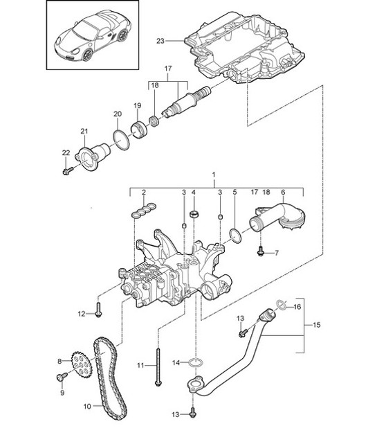 Diagram 103-015 Porsche 卡曼 GT4 3.8L 2015-16 引擎