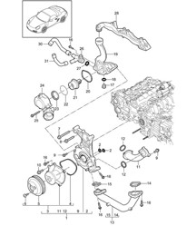 Coolant pump / Thermostat housing (Model: A120,A121) 987.2 Boxster / Boxster S 2009-12