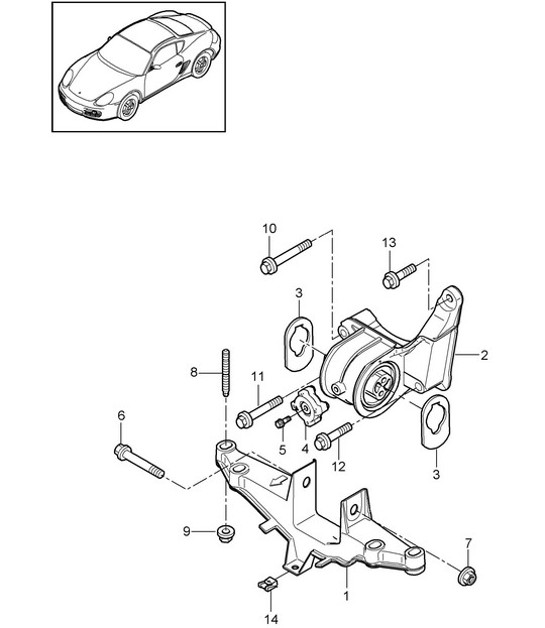 Diagram 109-000 Porsche 996 涡轮 2000-05 引擎