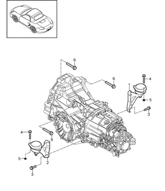Diagram 370-000 Porsche Boxster 986/987/981 (1997-2016) Transmission