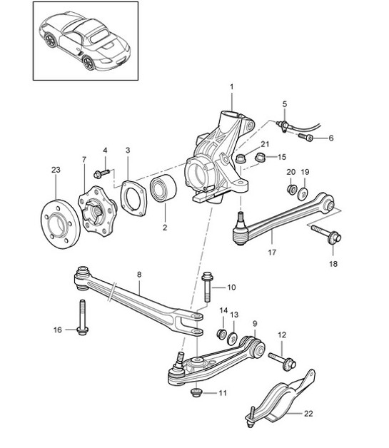 Diagram 501-000 Porsche 开曼 S 3.4L 987C 2005-08 后轴