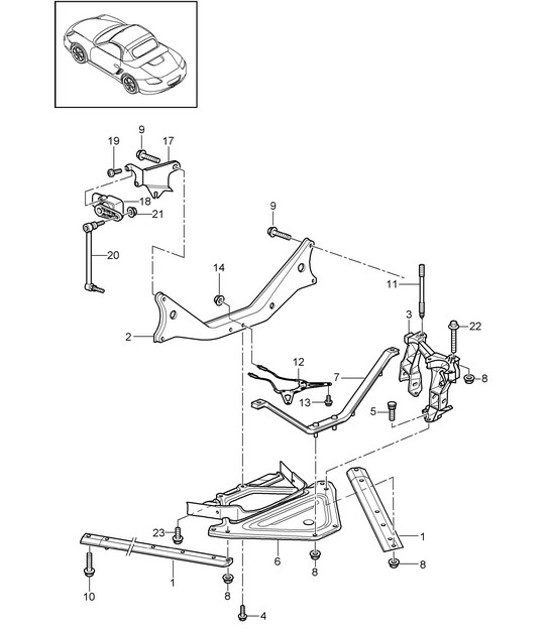 Diagram 501-001 Porsche 卡宴 GTS V8 4.8L 汽油 400HP 后轴