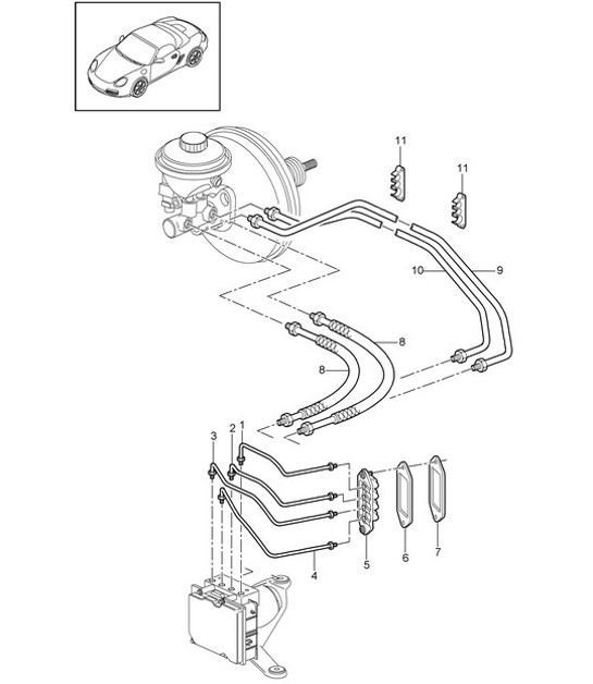Diagram 604-005 Porsche Cayenne 92A (958) 2010-2017 Wheels, Brakes
