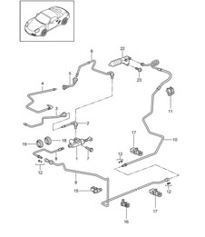 Clutch actuation / Clutch master cylinder / Clutch tube - PR:480, 6-speed manual - 987.2 Boxster / Boxster S 2009-12