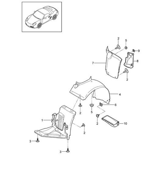 Diagram 801-075 Porsche 996 (911) (1997-2005) Carrozzeria