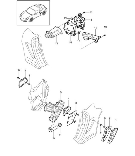 Diagram 801-080 Porsche Boxster 986/987/981 (1997-2016) Carrosserie