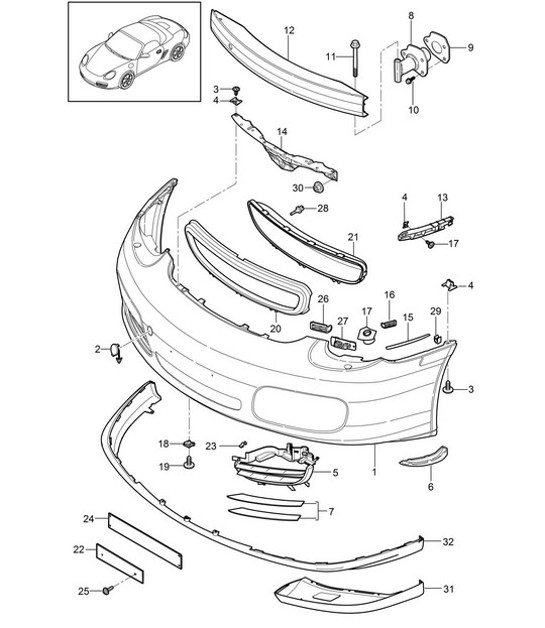 Diagram 802-000 Porsche Panamera Turbo V8 4.8L Carrocería