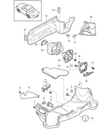 Bagageruimte - ACHTER - 987.2 Boxster / Boxster S 2009-12