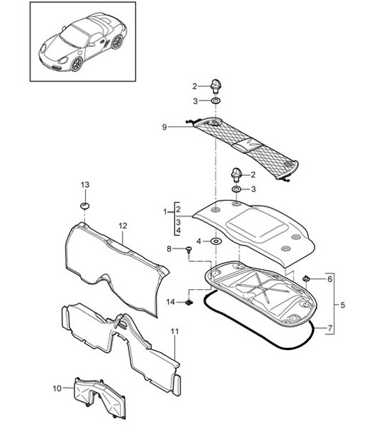 Diagram 807-005 Porsche 991 (911) MK2 2016-2018 Carrosserie