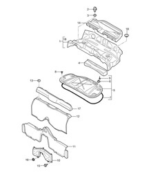 Linings / Engine compartment tray / Convertible top 987.2 Boxster Spyder (PR:778) 2009-12